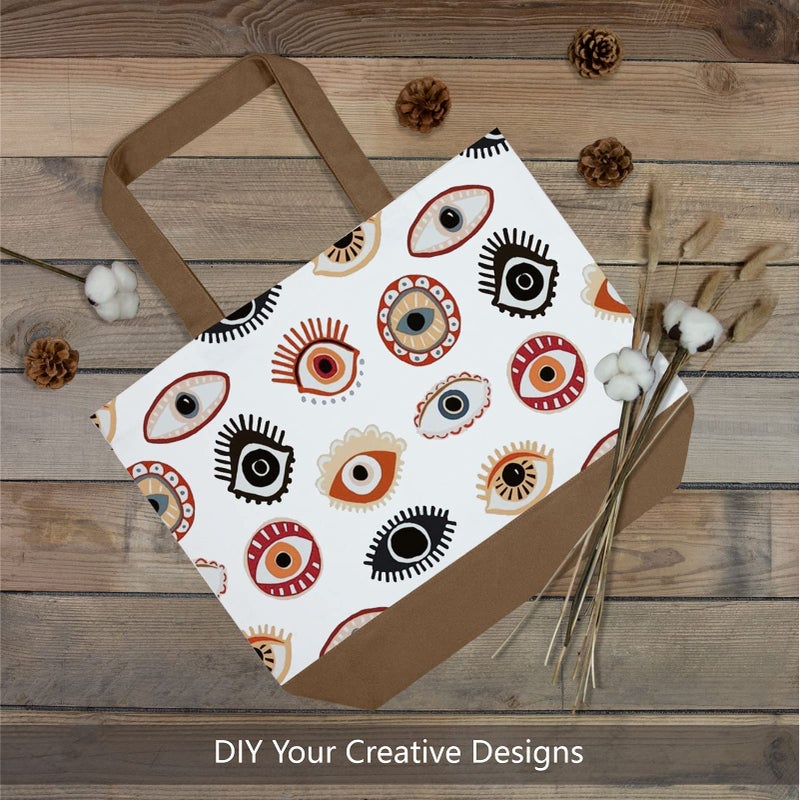 TOPDesign 1-Pack Super Strong Large 12oz Cotton Canvas Tote Bag, Reusable Grocery Shopping Cloth Bag, Fashionable Two-Tone Tote for Crafts, DIY Your Creative Designs - Image 3